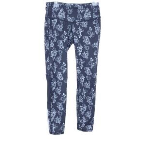 Old Navy Active Capri Leggings XS Xsmall Black Gray Floral Yoga Athletic Pants